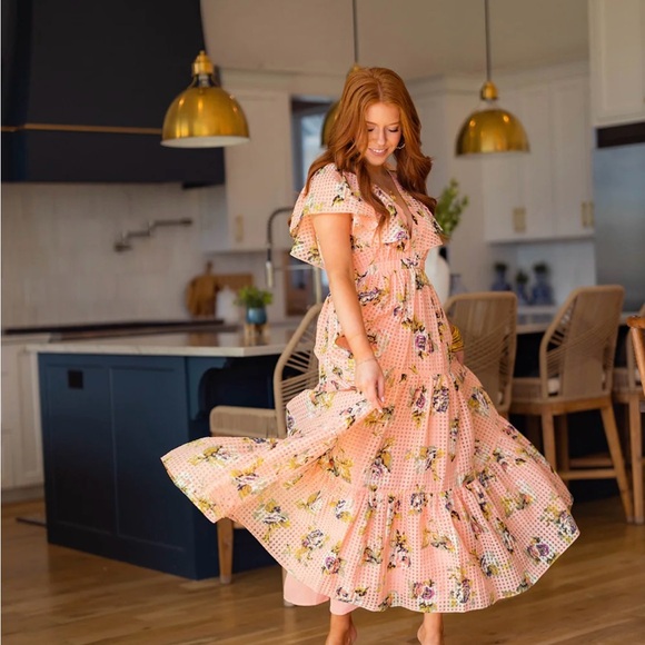 Buddy Love CeCe Flutter Sleeve Maxi Dress Irish Rose Small Medium available NWT - Picture 2 of 6